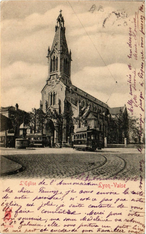 Carte postale ancienne Lyon Vaise-L'Eglise à Lyon