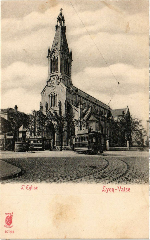 Carte postale ancienne Lyon Vaise-L'Eglise à Lyon