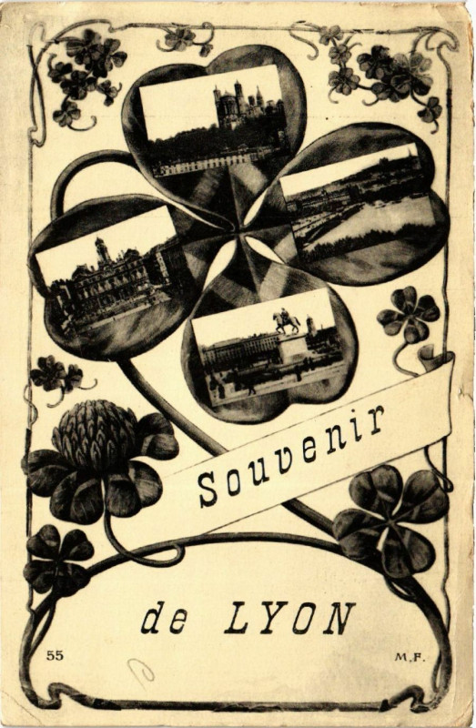 Carte postale ancienne Lyon Souvenir à Lyon