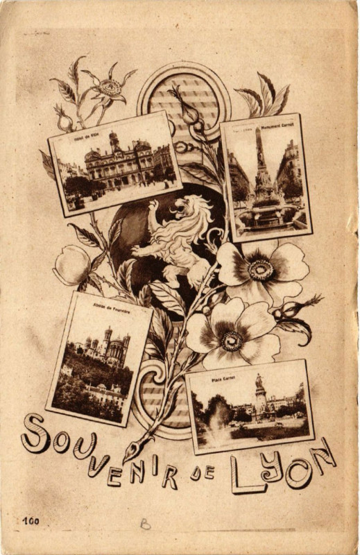 Carte postale ancienne Lyon Souvenir à Lyon