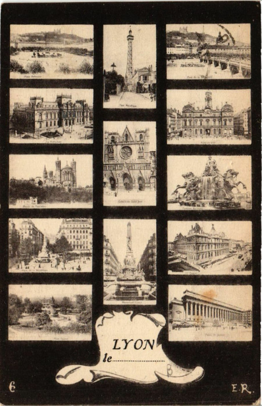 Carte postale ancienne Lyon Souvenir à Lyon