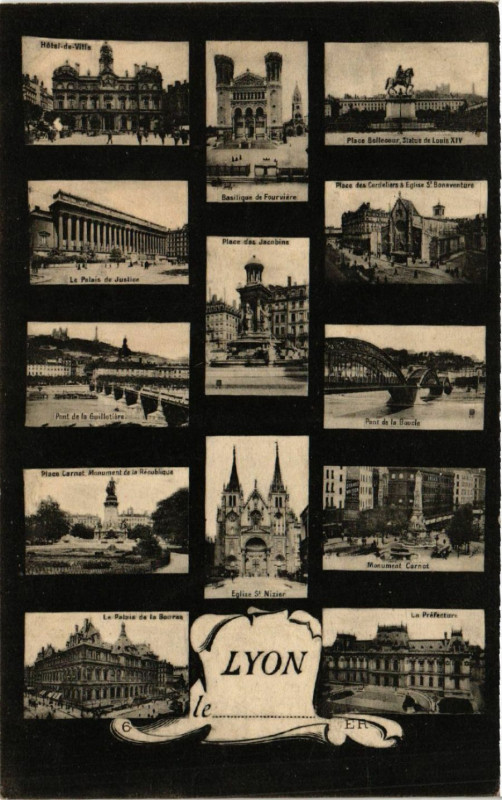 Carte postale ancienne Lyon Souvenir à Lyon