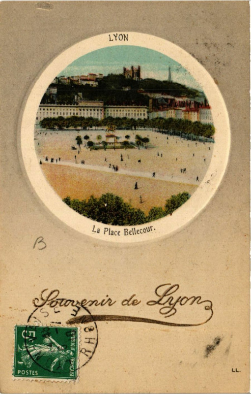 Carte postale ancienne Lyon Souvenir à Lyon