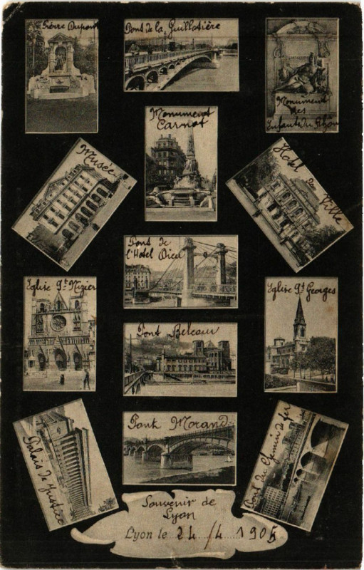 Carte postale ancienne Lyon Souvenir à Lyon