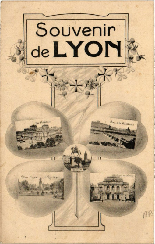 Carte postale ancienne Lyon Souvenir à Lyon