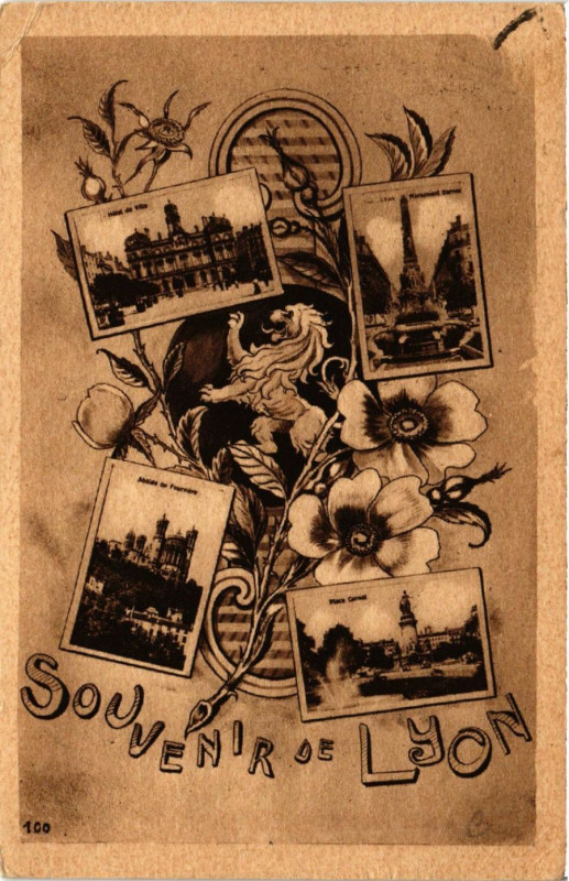 Carte postale ancienne Lyon Souvenir à Lyon