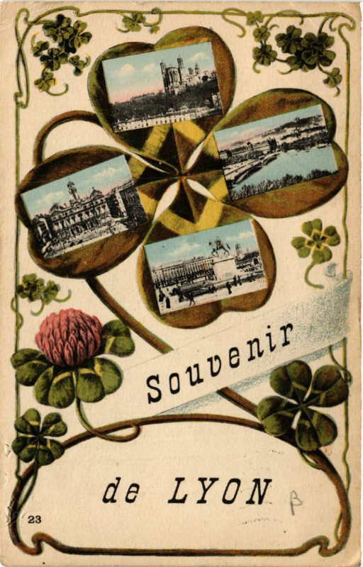 Carte postale ancienne Lyon Souvenir à Lyon