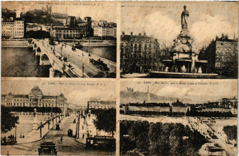 Carte postale ancienne Lyon Souvenir à Lyon