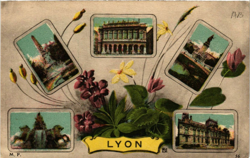 Carte postale ancienne Lyon Souvenir à Lyon