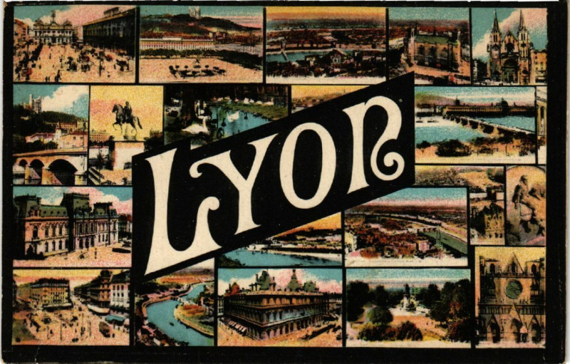 Carte postale ancienne Lyon Souvenir à Lyon