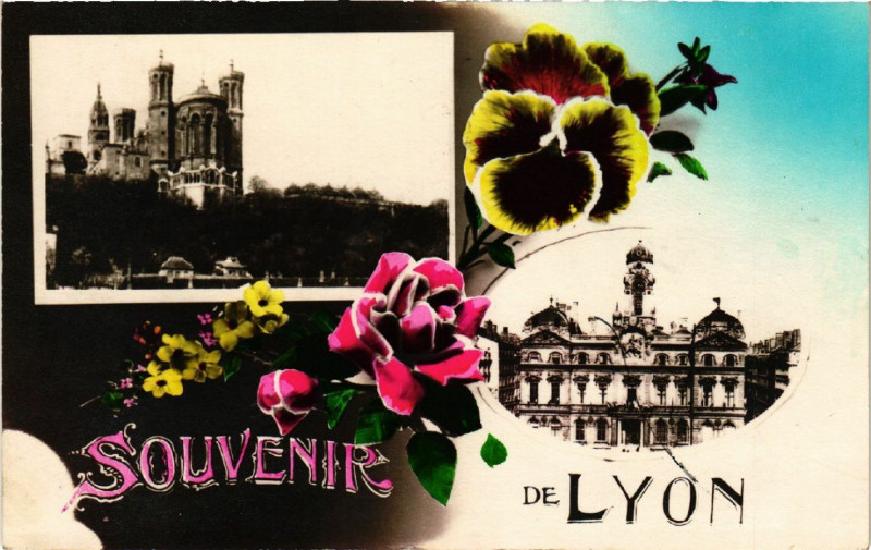 Carte postale ancienne Lyon Souvenir à Lyon