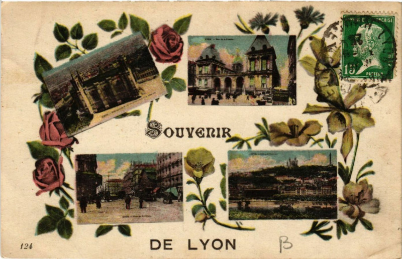 Carte postale ancienne Lyon Souvenir à Lyon