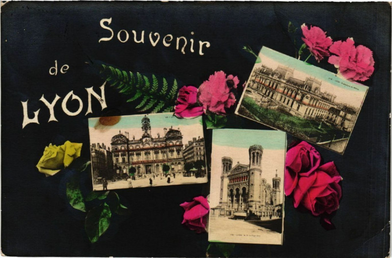 Carte postale ancienne Lyon Souvenir à Lyon