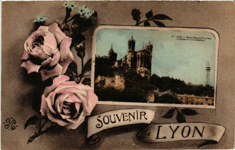 Carte postale ancienne Lyon Souvenir à Lyon