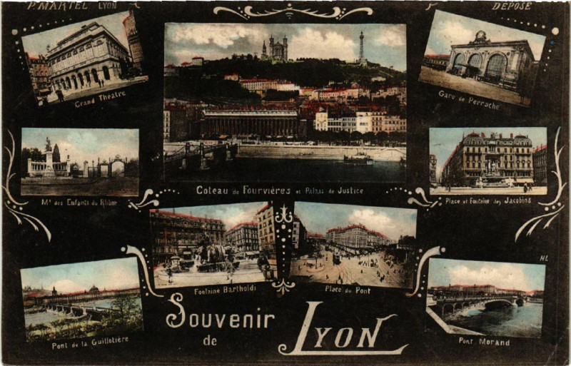Carte postale ancienne Lyon Souvenir à Lyon