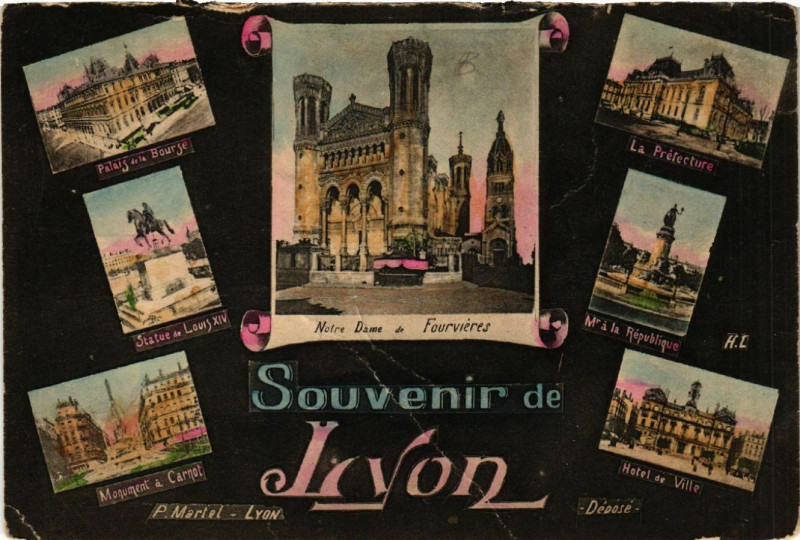 Carte postale ancienne Lyon Souvenir à Lyon