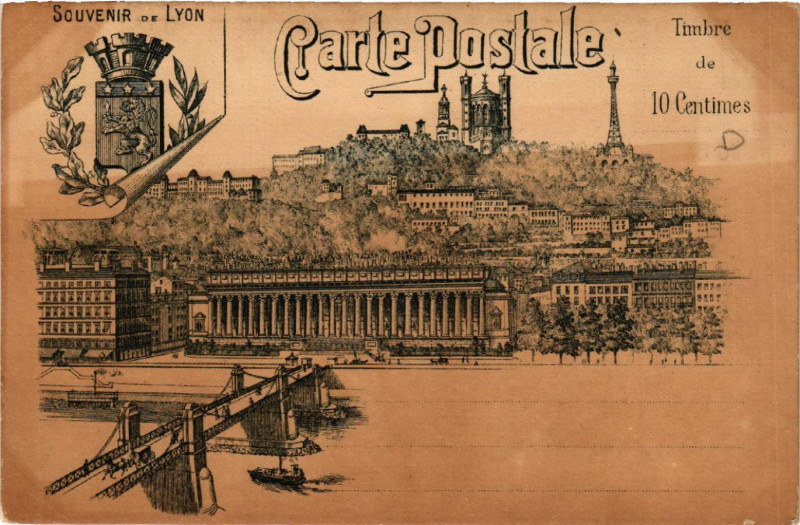 Carte postale ancienne Lyon Souvenir à Lyon