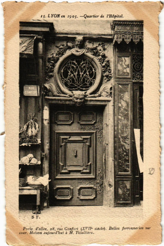 Carte postale ancienne Lyon Quartier de l'Hopital à Lyon