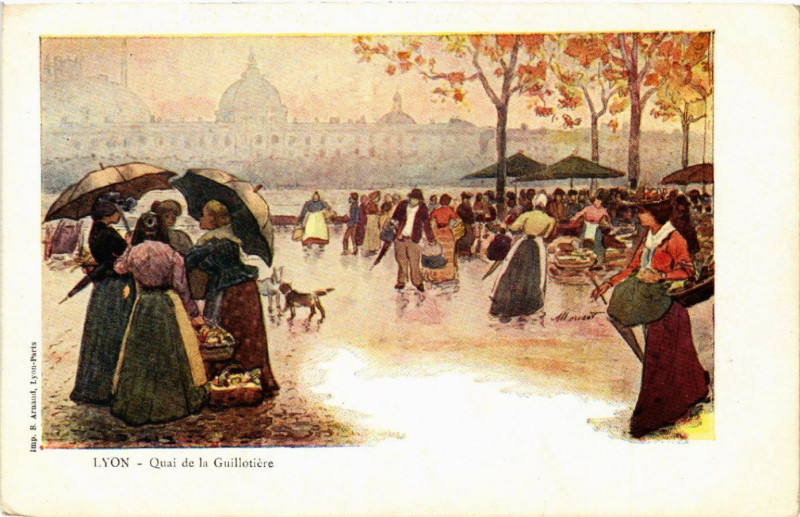 Carte postale ancienne Lyon Quai de la Guillotiere à Lyon