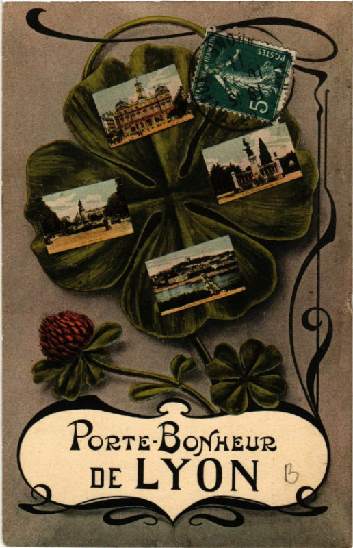 Carte postale ancienne Lyon Porte Bonheur à Lyon