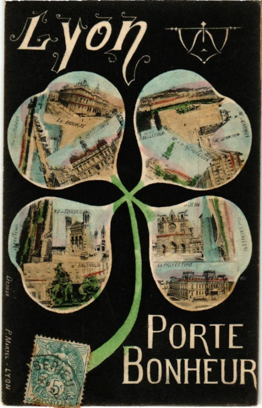 Carte postale ancienne Lyon Porte Bonheur à Lyon