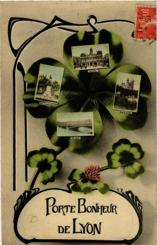 Carte postale ancienne Lyon Porte Bonheur à Lyon