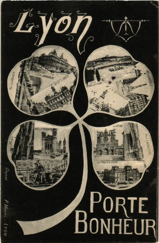 Carte postale ancienne Lyon Porte Bonheur à Lyon