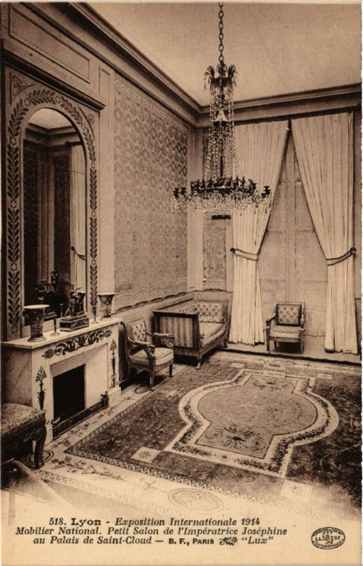 Carte postale ancienne Lyon Petit Salon de l'Imperatrice Josephine au Palais de St-Cloud à Lyon