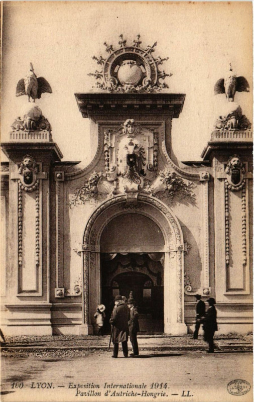 Carte postale ancienne Lyon Pavillon d'Autriche-Hongrie à Lyon
