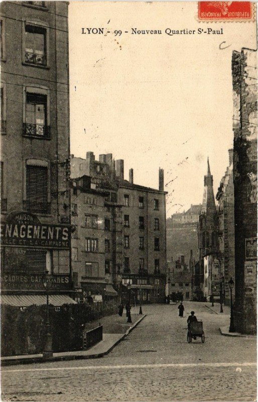 Carte postale ancienne Lyon Nouveau Quartier St-Paul à Lyon