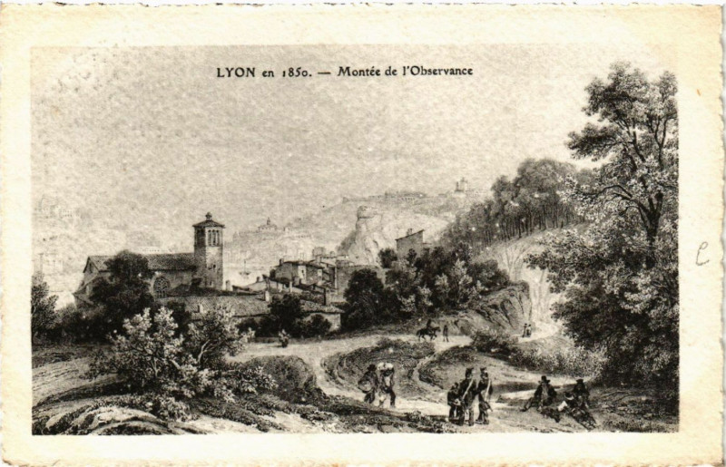 Carte postale ancienne Lyon Montée de l'Observance à Lyon