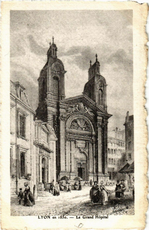 Carte postale ancienne Lyon Le Grand Hopital à Lyon