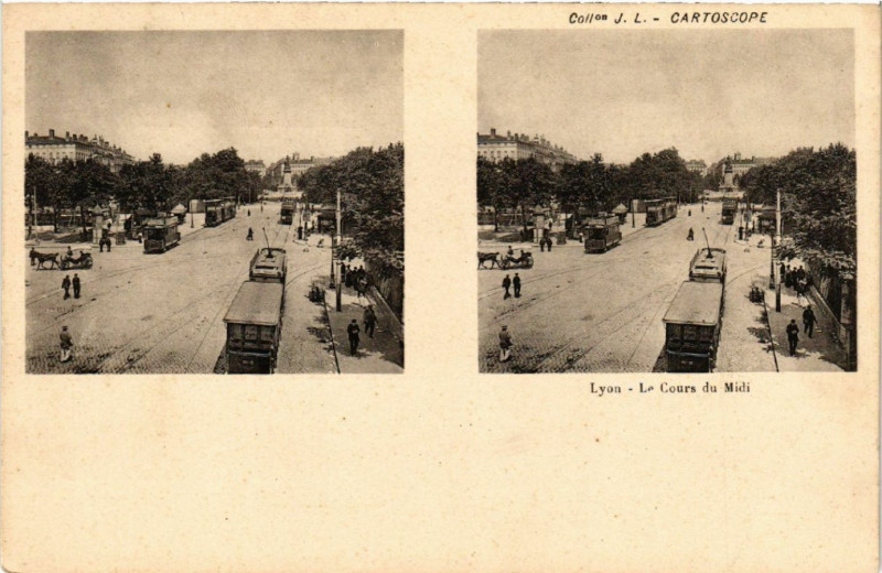 Carte postale ancienne Lyon Le Cours du Midi à Lyon