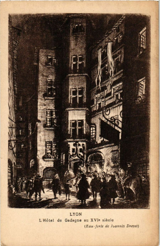 Carte postale ancienne Lyon Hotel de Gadagne au XVIe siecle à Lyon