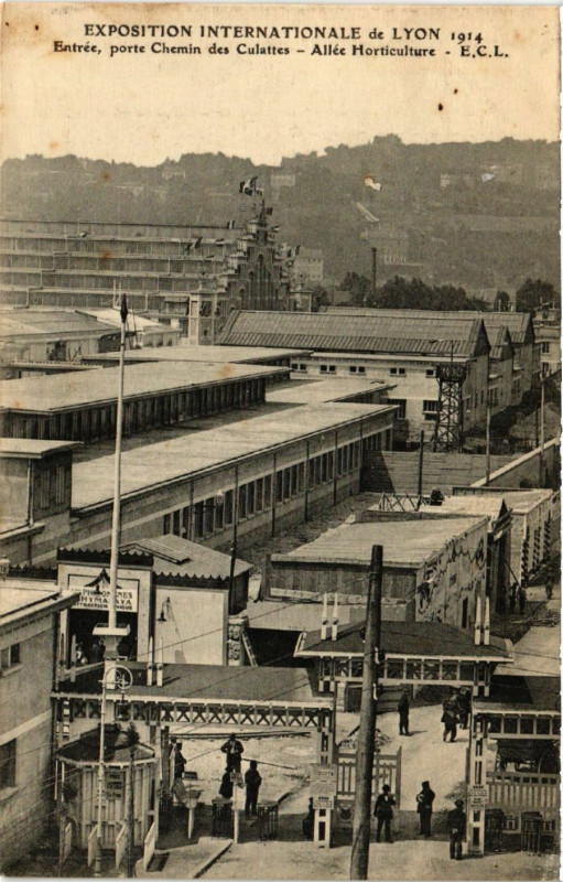 Carte postale ancienne Lyon Entrée Porte Chemin des Culattes-Allée Horticulture à Lyon