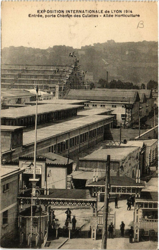 Carte postale ancienne Lyon Entrée Porte Chemin des Culattes-Allée Horticulture à Lyon