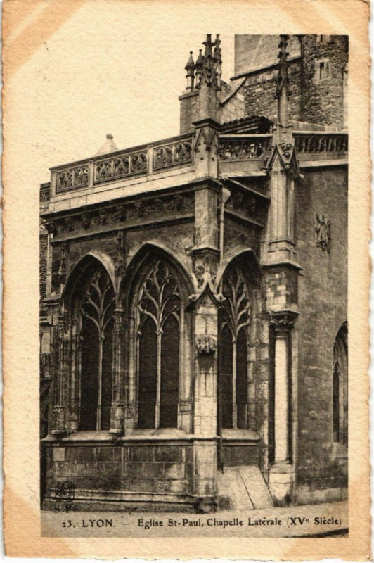 Carte postale ancienne Lyon Eglise St-Paul. Chapelle Laterale à Lyon