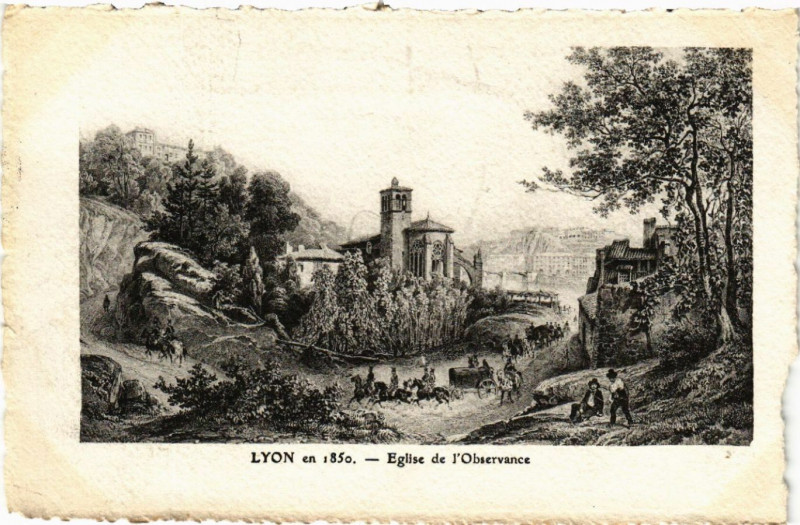Carte postale ancienne Lyon Eglise de l'Observance à Lyon