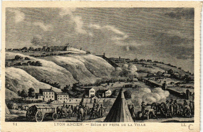 Carte postale ancienne Lyon Ancien Siege et prise de la Ville à Lyon