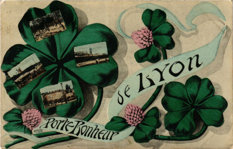 Carte postale ancienne De Lyon Porte Bonheur à Lyon