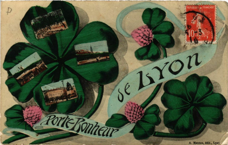 Carte postale ancienne De Lyon Porte Bonheur à Lyon