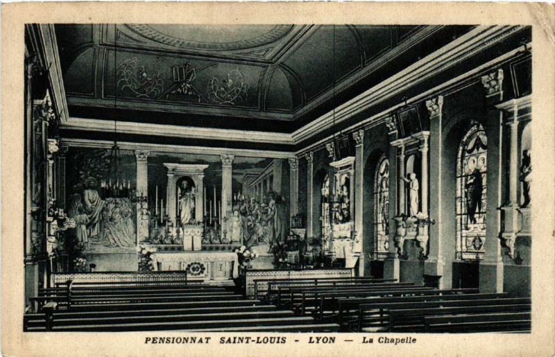 Carte postale ancienne Pensionnat Saint-Louis Lyon-La Chapelle à Lyon