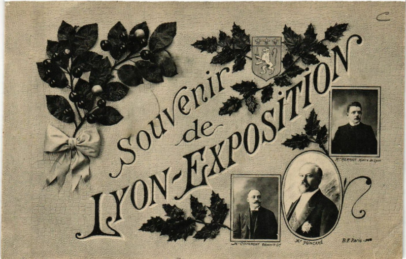 Carte postale ancienne Lyon-Souvenir de Lyon-Exposition à Lyon