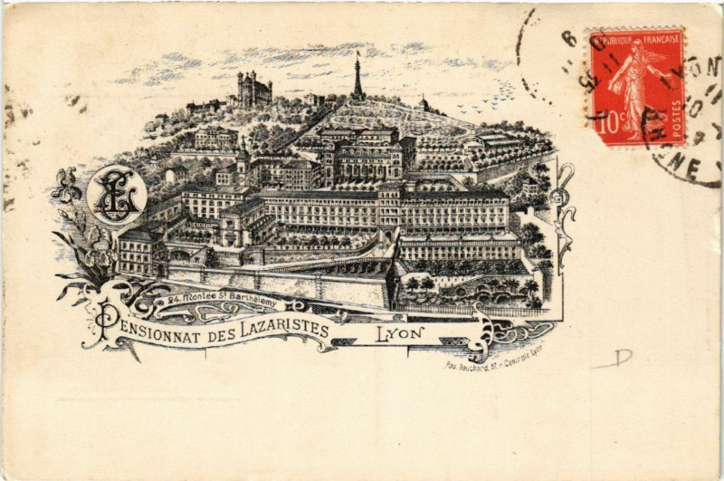 Carte postale ancienne Lyon-Pensionnat de Lazaristes à Lyon