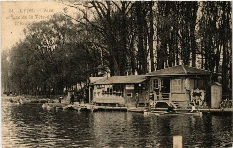 Carte postale ancienne Lyon-Parc et Lac de la Tete d'Or à Lyon