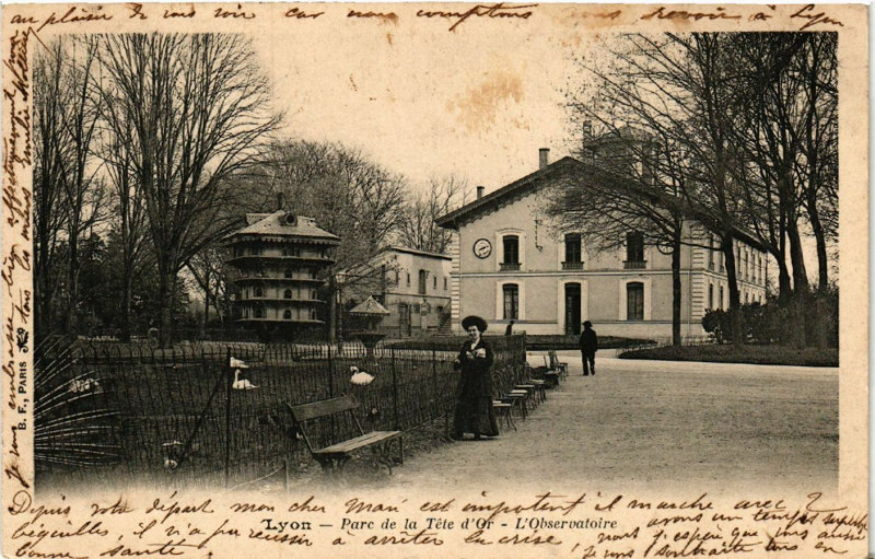Carte postale ancienne Lyon-Parc de la Tete d'Or L'Observatoire à Lyon
