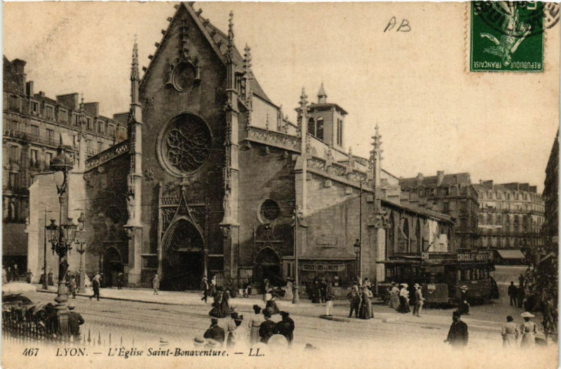 Carte postale ancienne Lyon-L'Eglise St-Bonaventure à Lyon