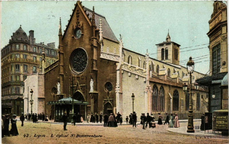 Carte postale ancienne Lyon-L'Eglise St-Bonaventure à Lyon