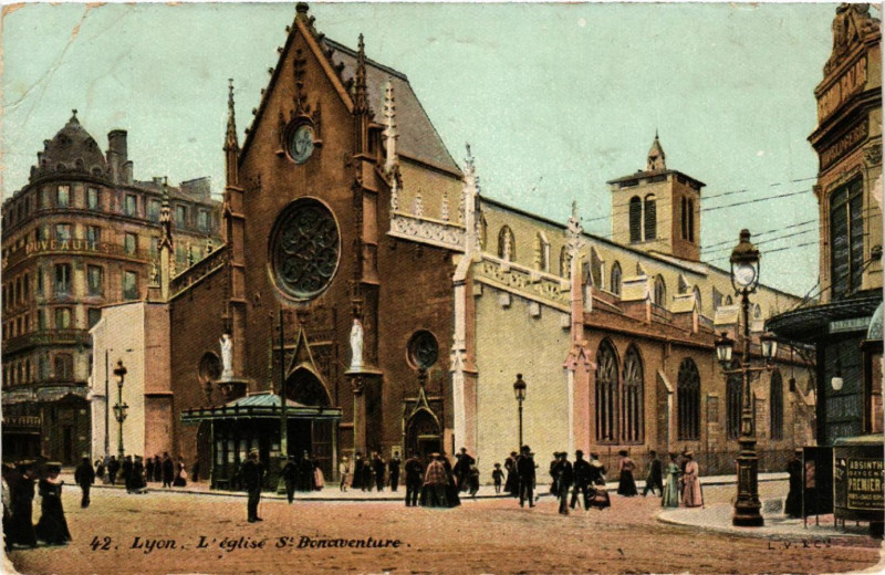 Carte postale ancienne Lyon-L'Eglise St-Bonaventure à Lyon
