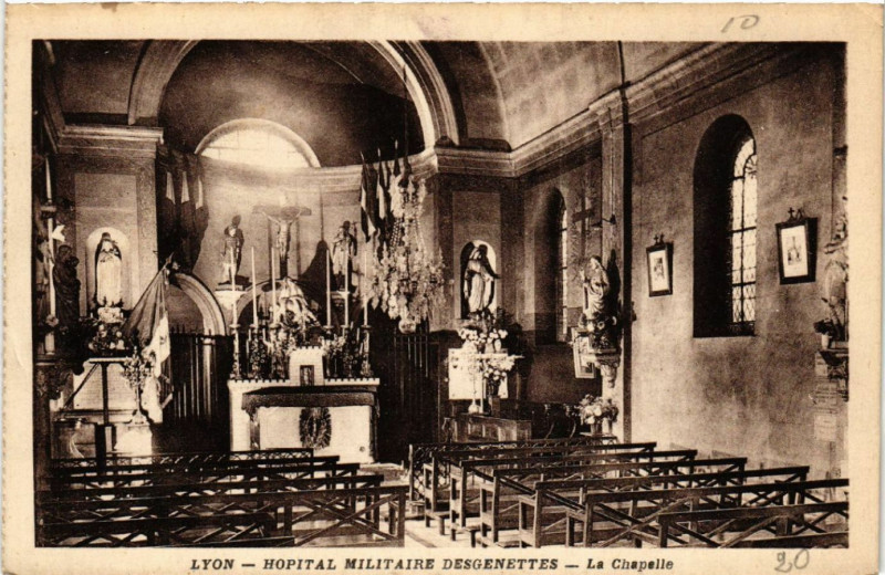 Carte postale ancienne Lyon-Hopital Militaire Desgenettes La Chapelle à Lyon